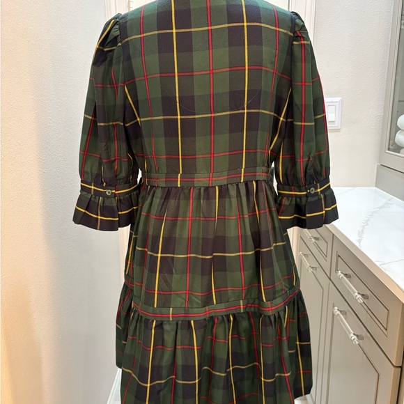 Gretchen Scott Designs Navy Plaid Long Sleeve Dress - Picture 3 of 7